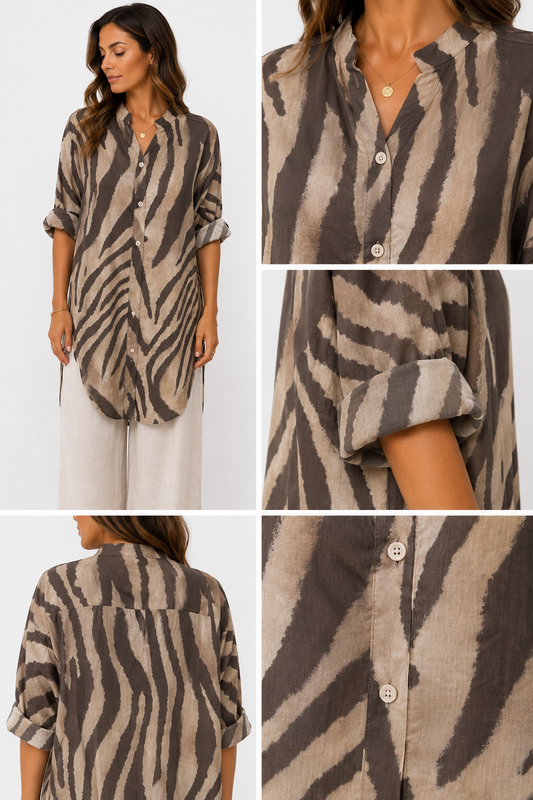 Camicia lunga animalier