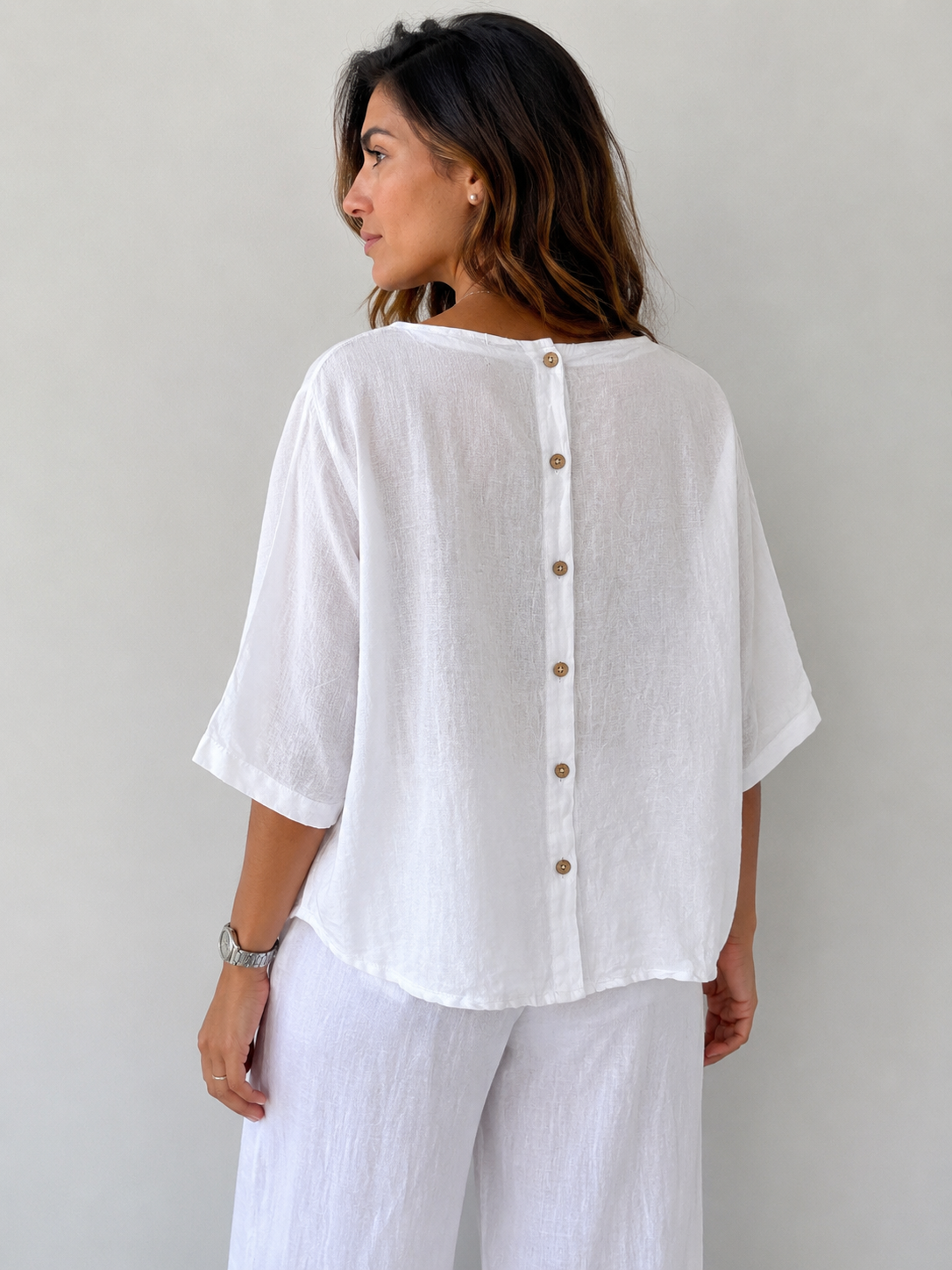 Blusa Lino con bottoni