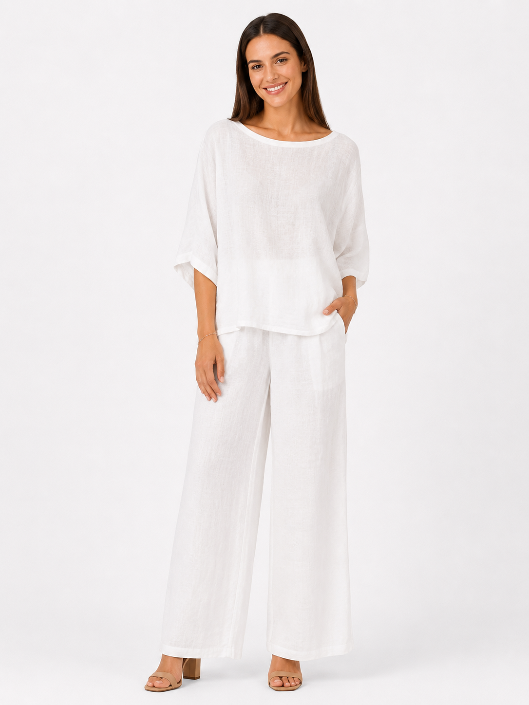 Blusa Lino con bottoni