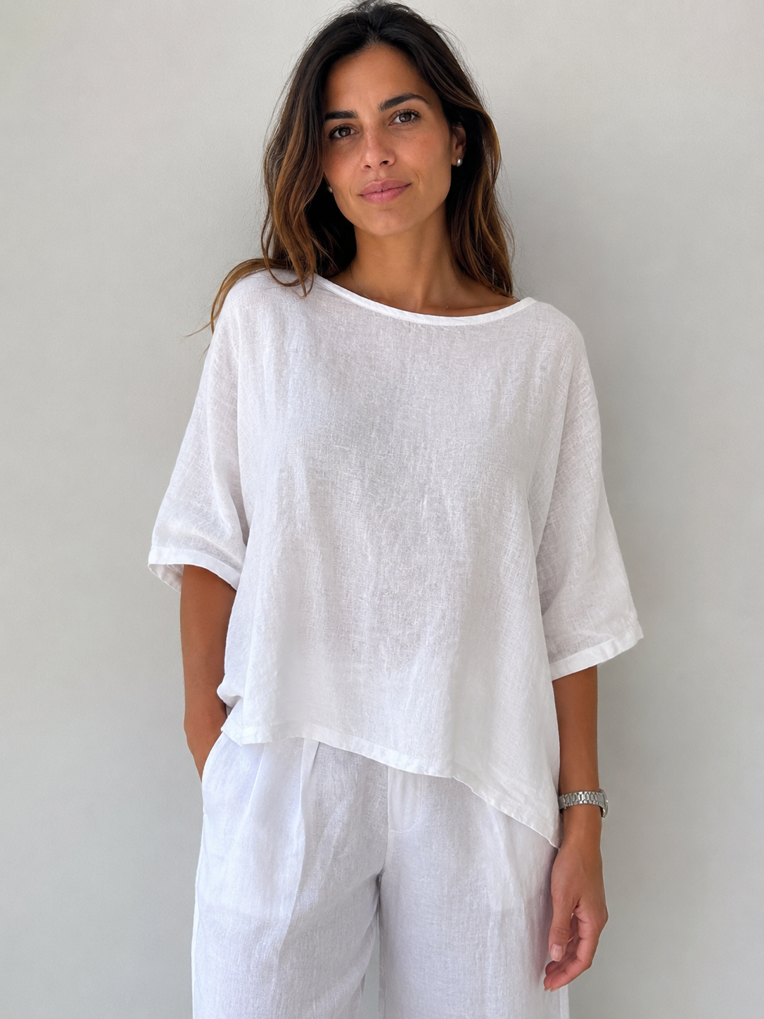Blusa Lino con bottoni